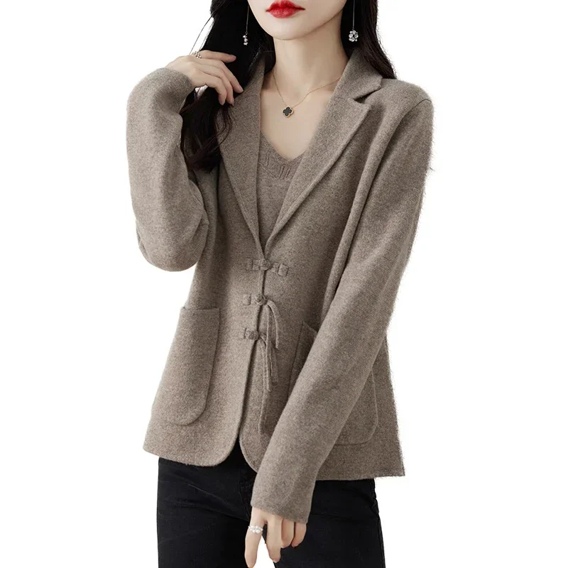 

Tailor Sheep 100% Merino Wool Sweater Women's Knitted Cardigan Polo Sweater Fashionable and Fashionable Women's New Sweater