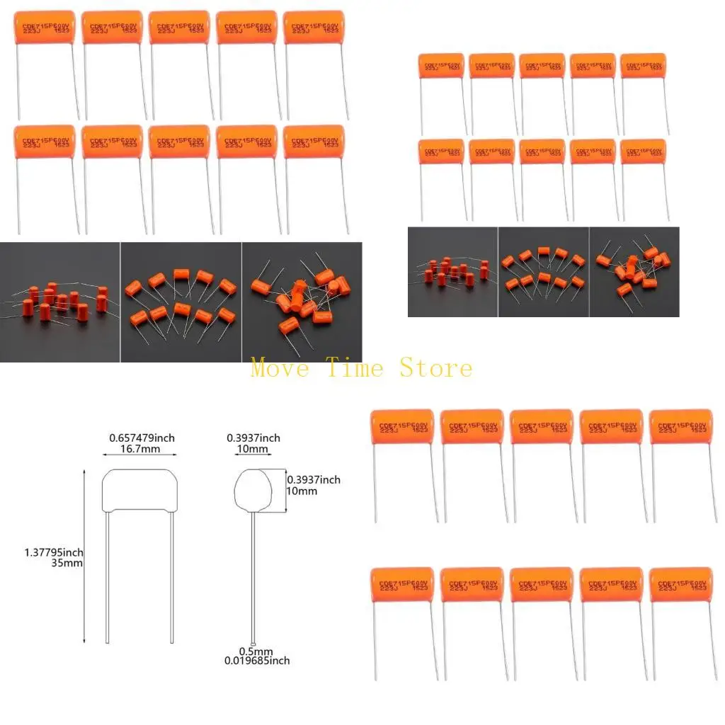

92ME 10Pcs Electric Guitar Tone Capacitors Drop Capacitors Replacement Drop Capacitors Tone Caps Guitar Part