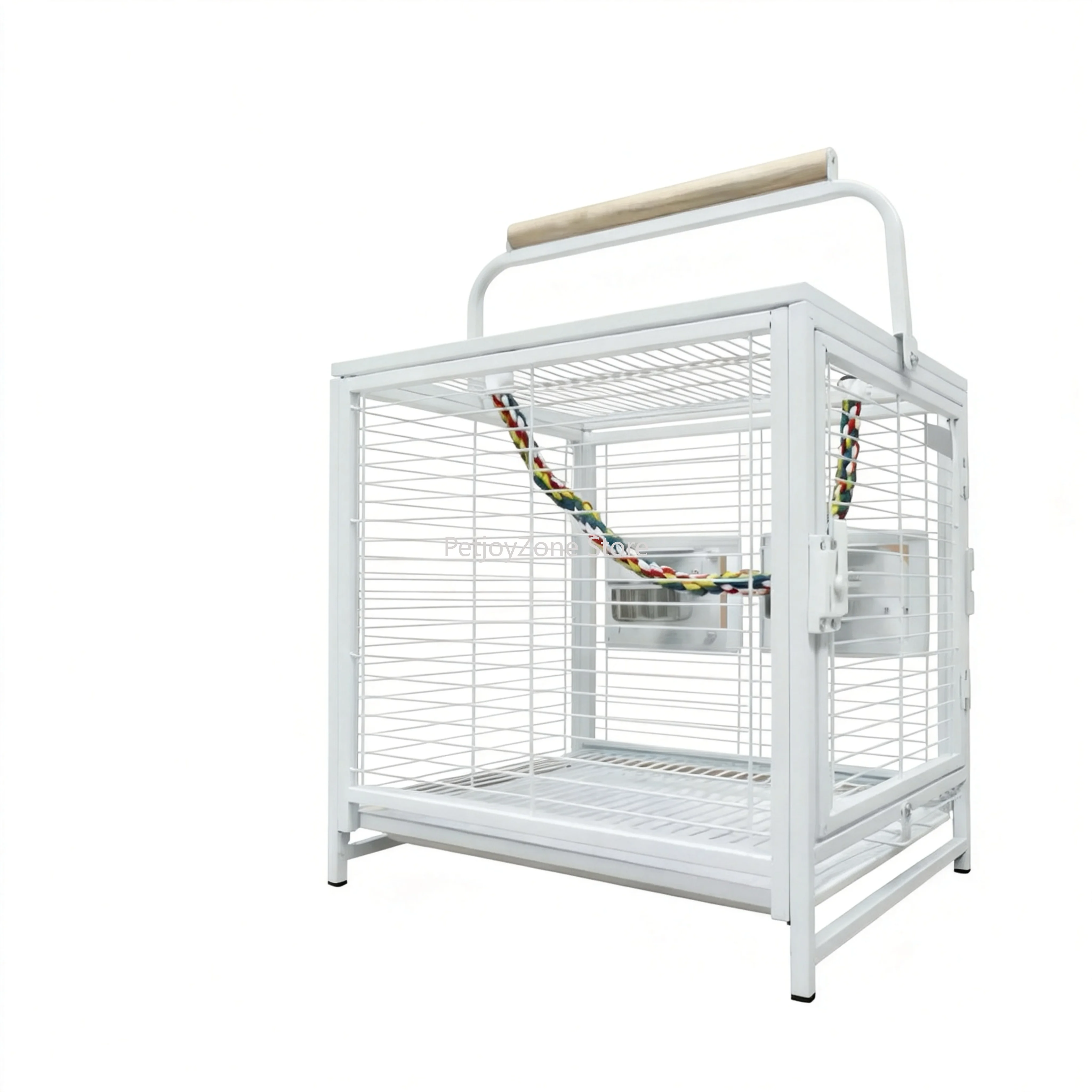 

Modern Simple Iron Bird Cage Travel Carrier Portable Lightweight Easy To Assemble For Small Parrots Budgies Canaries Pets