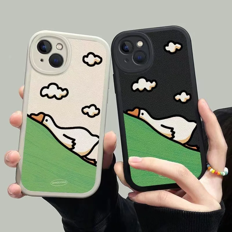Мультяшные чехлы с парализованной уткой для iPhone 15 Pro Max 14 Plus 13 12 11 Pro max для Iphone14pro 11 X XR Xmax, чехол для телефона Apple