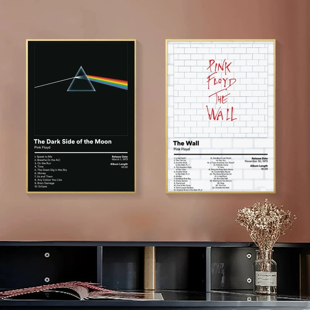 Band P-Pink Floyd Album Painting Calligraphy Canvas Poster Bedroom Living Room bar Hallway House interior Wall Decor