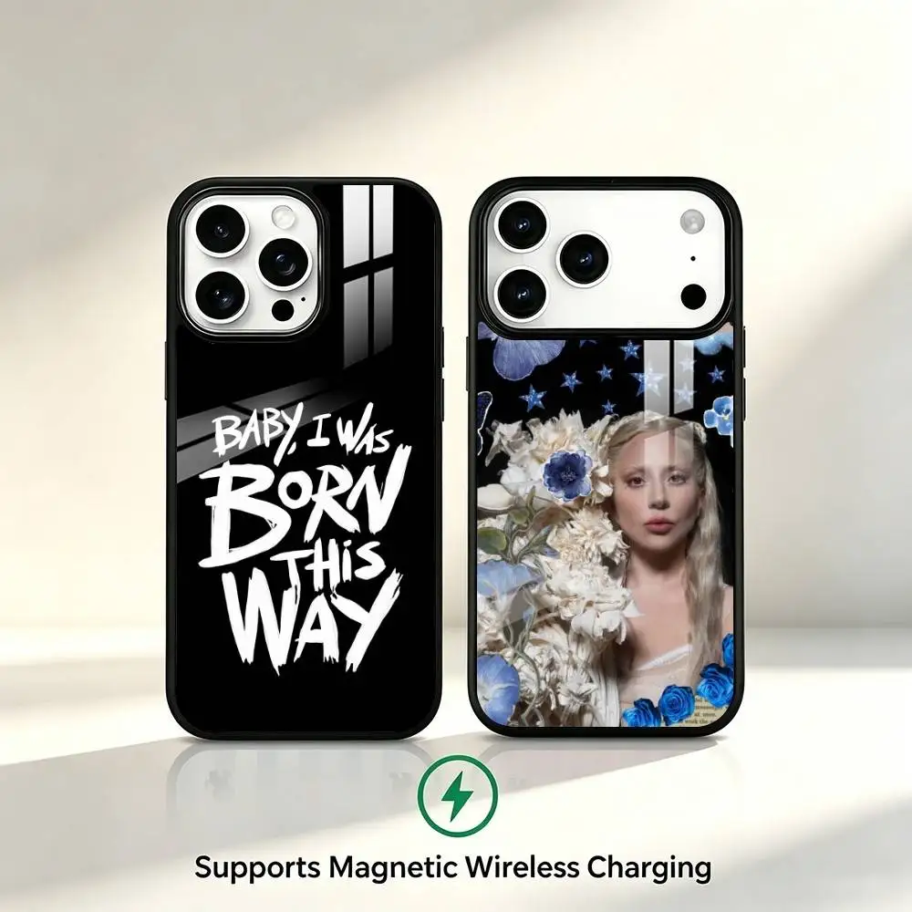 

Hot Singer L-Lady Gaga Phone Case For iPhone17,16,15,14,13,12,11 Plus,Pro Compatible with magnetic wireless charging