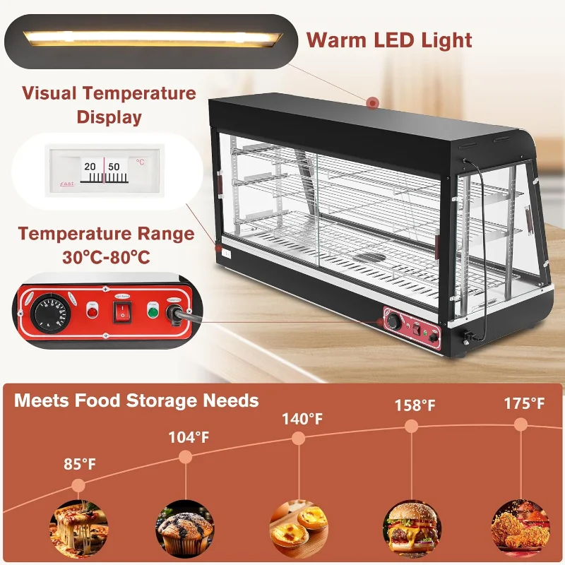 35 بوصة جهاز تسخين الطعام كونترتوب بيتزا تدفئة عرض المعجنات التجارية باتي دفئا الحال بالنسبة بوفيه مطعم سخان الغذاء