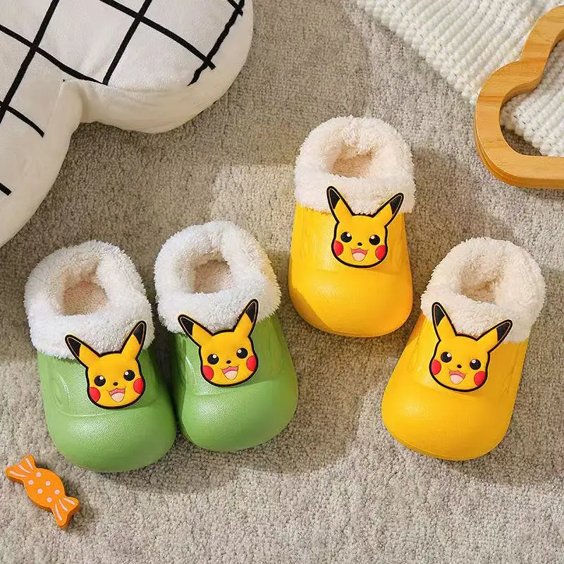 

Кроссовки Pikachu для девочек, осенне-зимние новые дышащие сетчатые туфли для мальчиков, легкая, мягкая, теплая детская хлопковая обувь