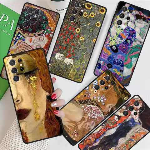Gustav Klimt Kiss Art For Samsung Galaxy S24 Ultra S21 S22 S8 S9 S10E Note 10 20 Plus FE S23 Phone case Cover Coque