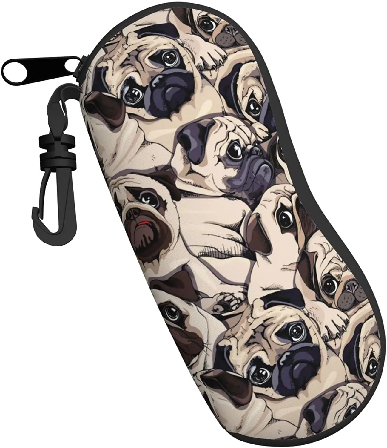 

Strong Pug Dog Sunglasses Soft Case Portable Travel Zipper Hard Eyeglasses Case Ultra Light Glasses Case