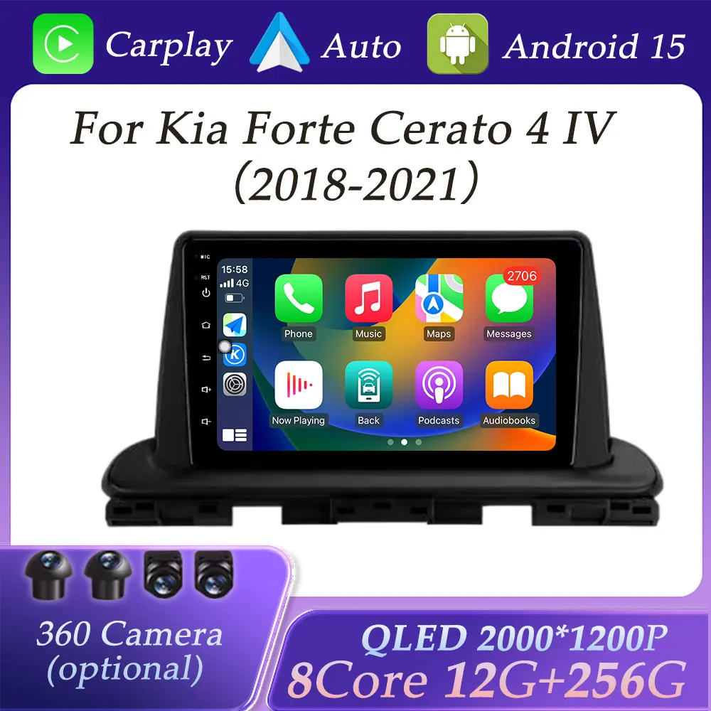 Wireless CarPlay  for Kia Forte Cerato 4 IV 2018 - 2021 Car Radio Multimedia Player Split Screen GPS Navigation DSP Stereo WIFI