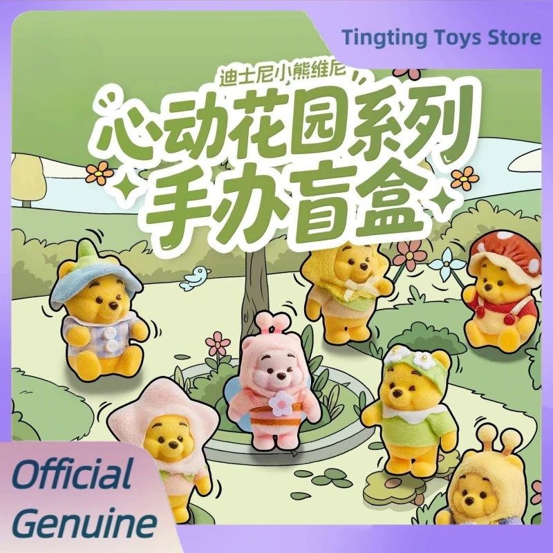 

Genuine Disney Winnie The Pooh Touching Garden Series Mystery Box Cute Flocking Figurine Dolls Trendy Toys Blind Box Gifts