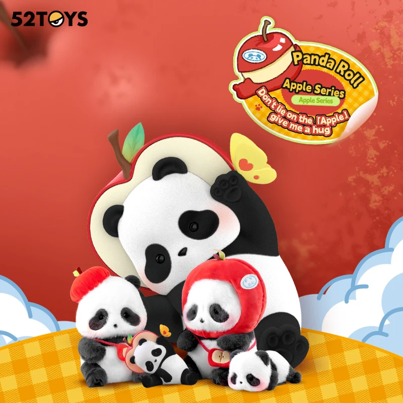 52TOYS Panda-Rollen-Plüschtier, Panda-Geschenk für Panda-Fans, süße Figuren, Sammlerspielzeug, Höhe: ca. 15 cm ~ 23 cm