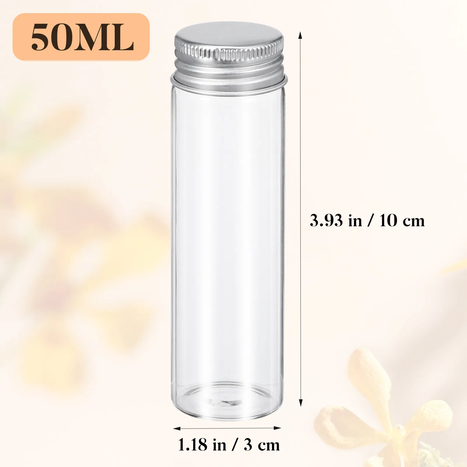 20Pcs Glass Test Tubes Clear Aluminium Cap Storage Bottles for Gifts DIY Art Powder Liquid Storage Container for Kitchen Travel
