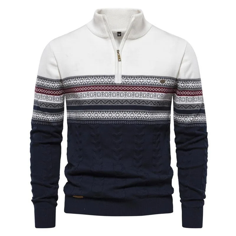 

Men's Half Zip Knit Sweater P 52939 Cross-Border Men's Sweater Cashmere Sweater Comfortable Soft Warm Knitted Top for Men
