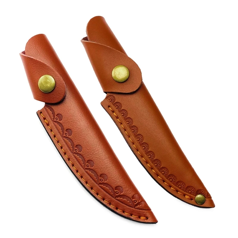 Funda cuero PU para cuchillo cocina, funda portátil para Cuchillo fruta, funda multiusos para Chef con cierre a presión, envío directo