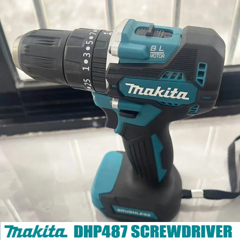 Nuova batteria Makita 18V agli ioni di litio, trapano avvitatore a impulsi senza fili Makita DHP487, 40 N.M, 2 velocità, avvitatore a impulsi senza fili, utensile per uso domestico.