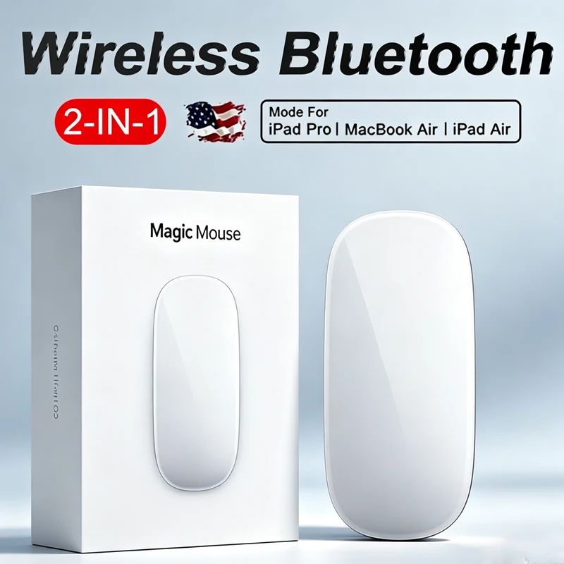 Mouse Sem Fio Original da APPLE, Recarregável, Bluetooth, Modo Duplo, Clique Silencioso, Para Trabalho de Escritório, PC, Laptop, MacBook