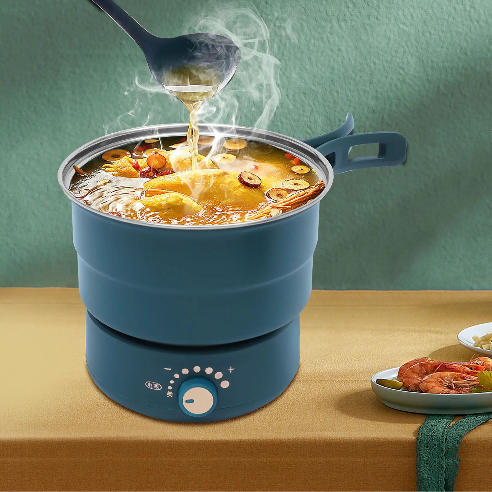 Multi-functional Split Electric Hot Pot W/Anti-scald Handle Non-stick Frying Pan