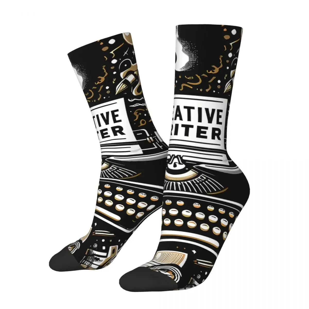 

Writer's Haven On Vintage Style Men's Socks Vintage Harajuku Street Style Novelty Pattern Crew Sock