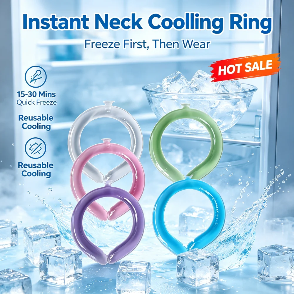 Summer Neck Cooling Ring 150g Reusable Physical Ice Collar Long Lasting Hands Free Comfort for Running Cycling Fishing
