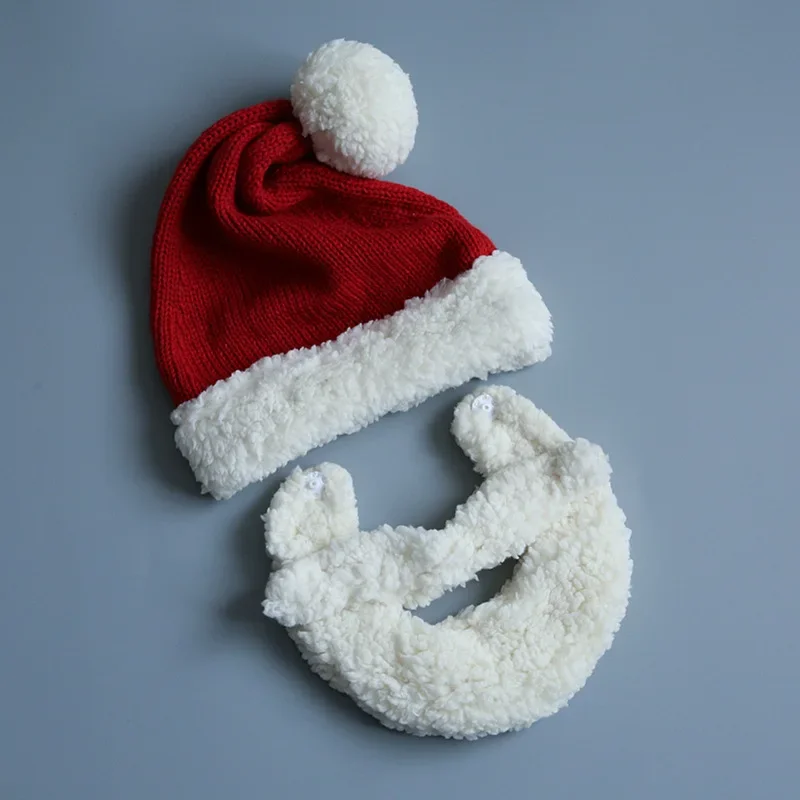 Gorro de Navidad con barba Unisex de alta calidad, gorro de invierno tejido de ganchillo, gorro de Papá Noel con barba, gorros barbudos plegables, tejido para adultos