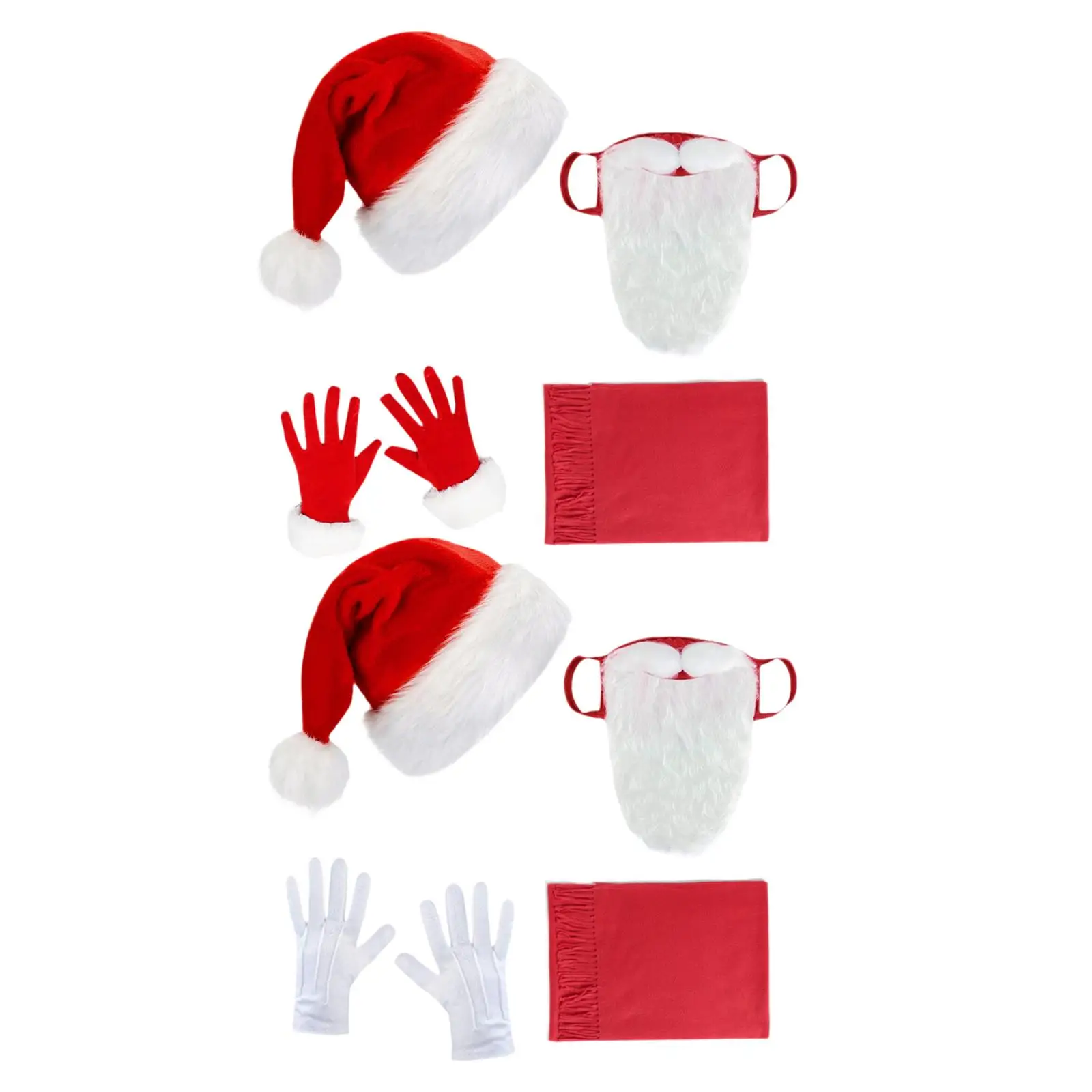 Copri barba di Babbo Natale Copri viso divertente con cappello da Babbo Natale Accessorio per costume per donne e uomini Decorazioni per bambini per le vacanze di Natale