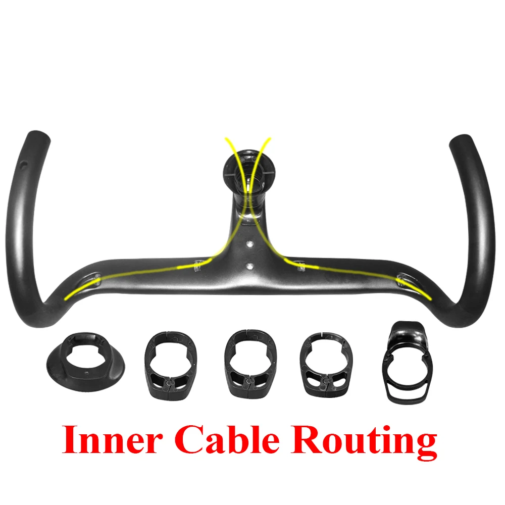 Guidão de bicicleta leve de fibra de carbono integrado 28,6 mm UD fosco acessórios para bicicleta de estrada