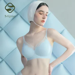 SUJIIN Summer Thin Sexy Cool Bras Women Small Chest Push Up Seamless Unwired Bra Breathable Petal 3/4 Cup Female Bralette MX218