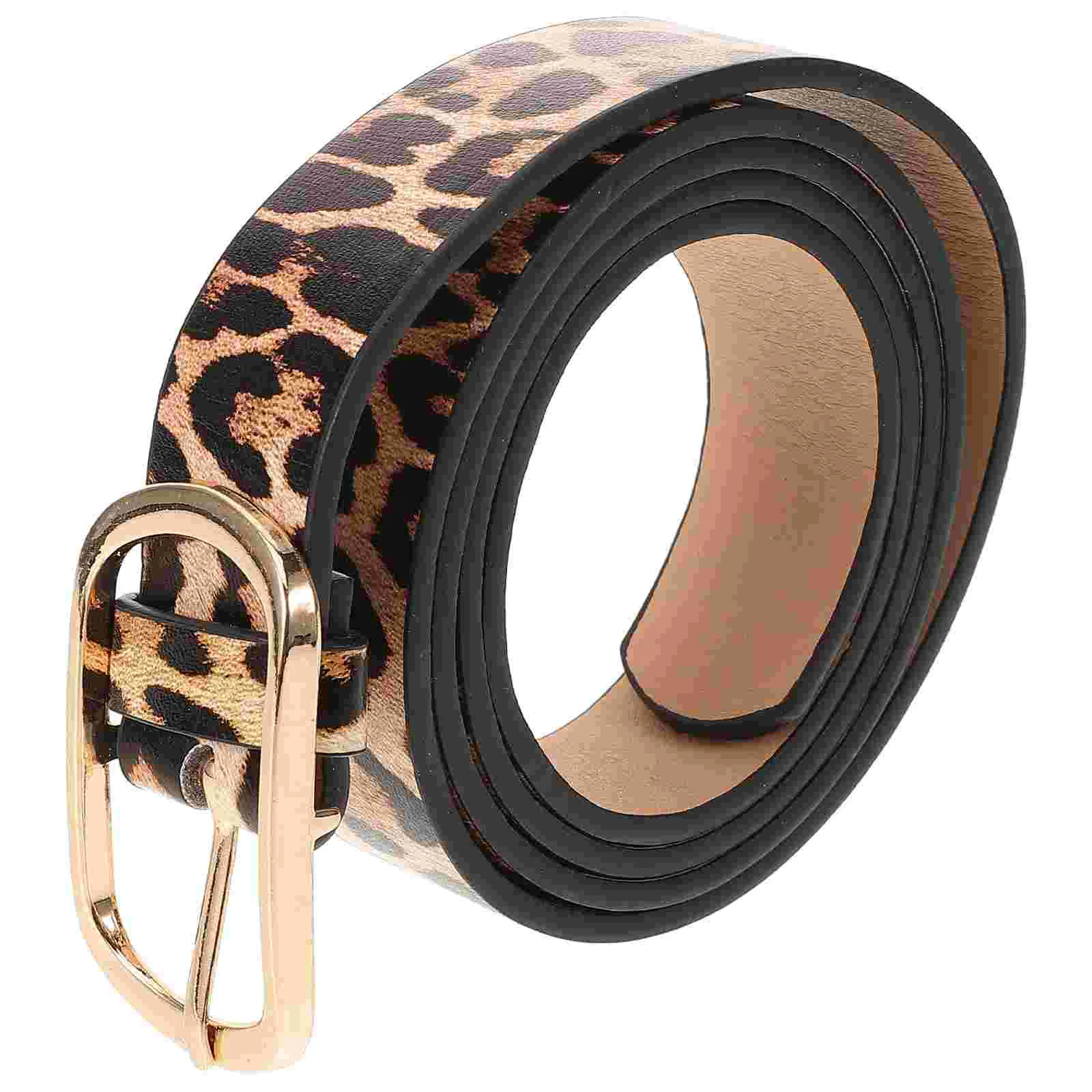 Feminino genuíno leopardo impressão cinto elegante tudo para jeans moda feminina cinto casual calças de negócios presente aniversário