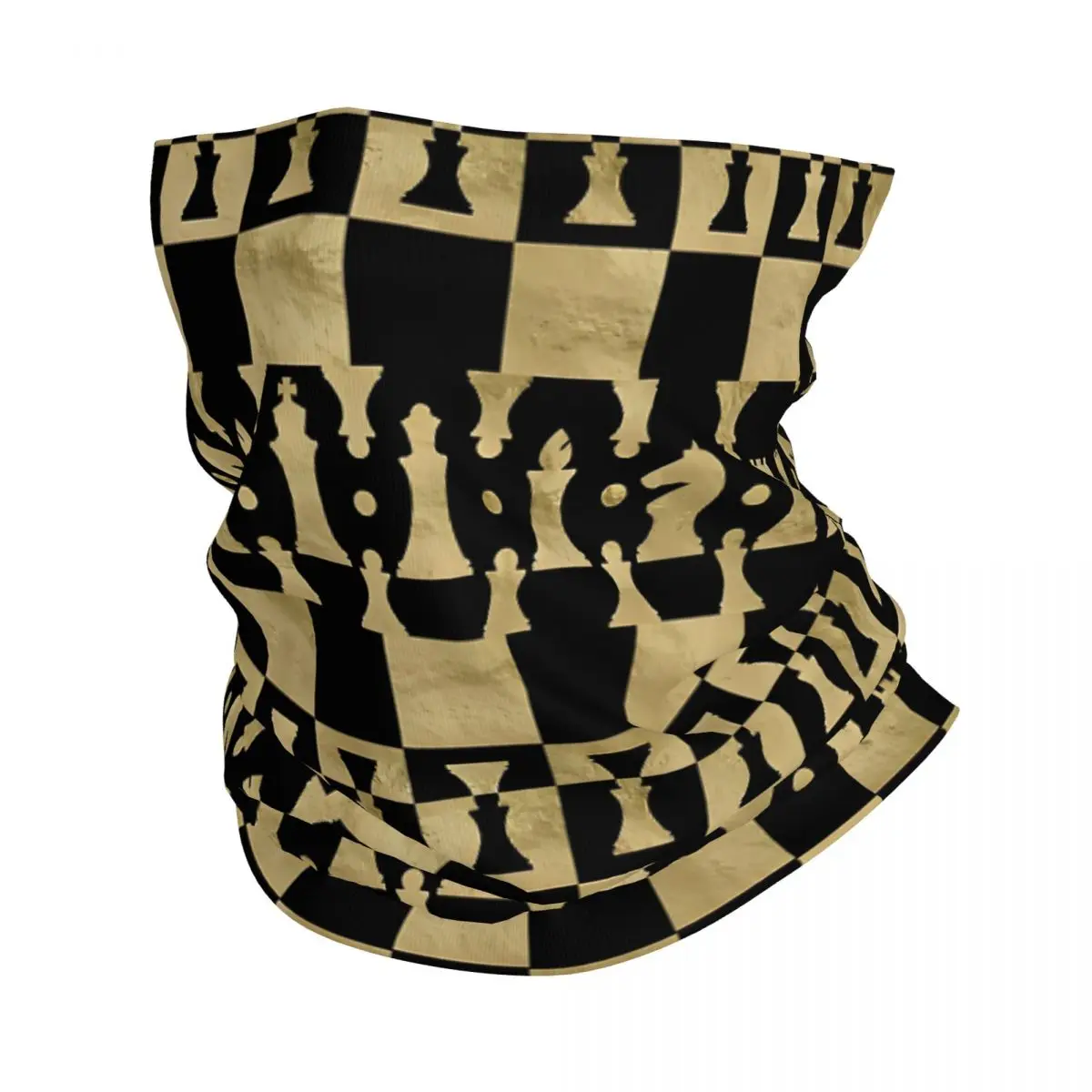 Chess Pieces Pattern Scarf Neckerchief Neck Face Mask Polyester