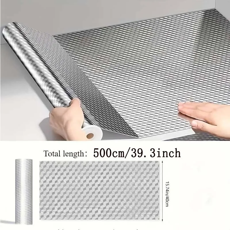 Kitchen Oil-proof Waterproof Sticker Kitchen Stove Cabinet Self Adhesive Wall Sticker DIY Wallpaper Peel and Stick