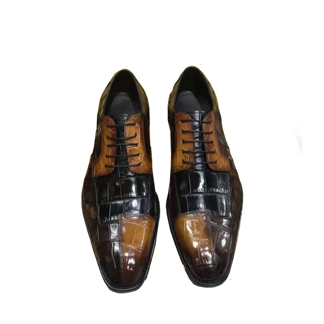 

Мужские туфли из крокодиловой кожи Yinshang для бизнеса, офиса, деловых встреч и свиданий, подходят к костюмам.