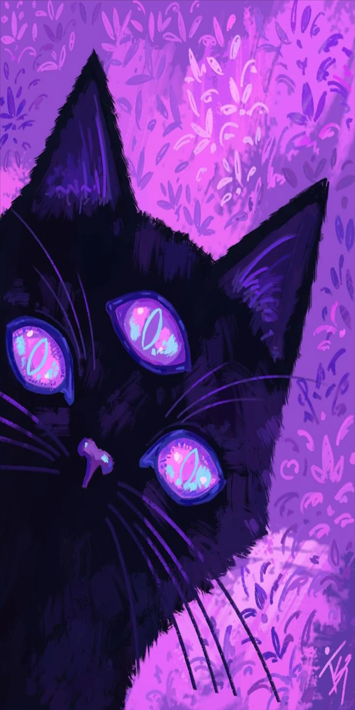Romantic Purple Cat and Horse Pattern ElecStric Scooter Anti-slip Sticker Sandpaper Skateboard Grip Tape Sheet 60*30cm