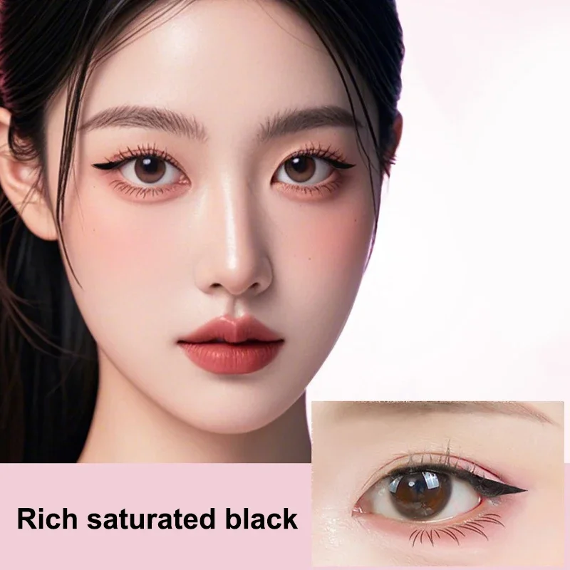 Timbro per eyeliner a doppia testa Timbro per eyeliner integrato Sigillo di contorno preciso Eyeliner a lunga durata Penna liquida Cosmetici per il trucco