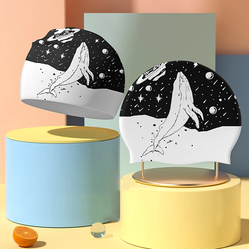 

(Лето6)Элитная силиконовая шапочка для плавания, водонепроницаемая противоскользящая шапочка для плавания, для взрослых, женщин и мужчин, защита ушей, оборудование для бассейна