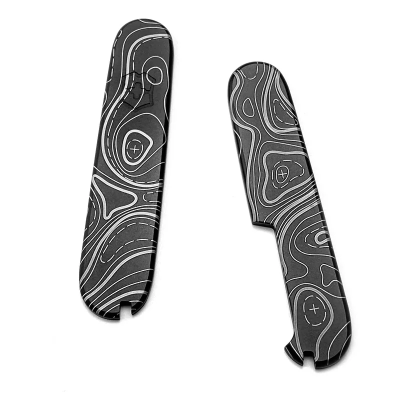 CNC Custom Titanium Alloy Material Contour Plane Pattern Knife Handle Scales For 91MM Victorinox Swiss Army Knives Accessories