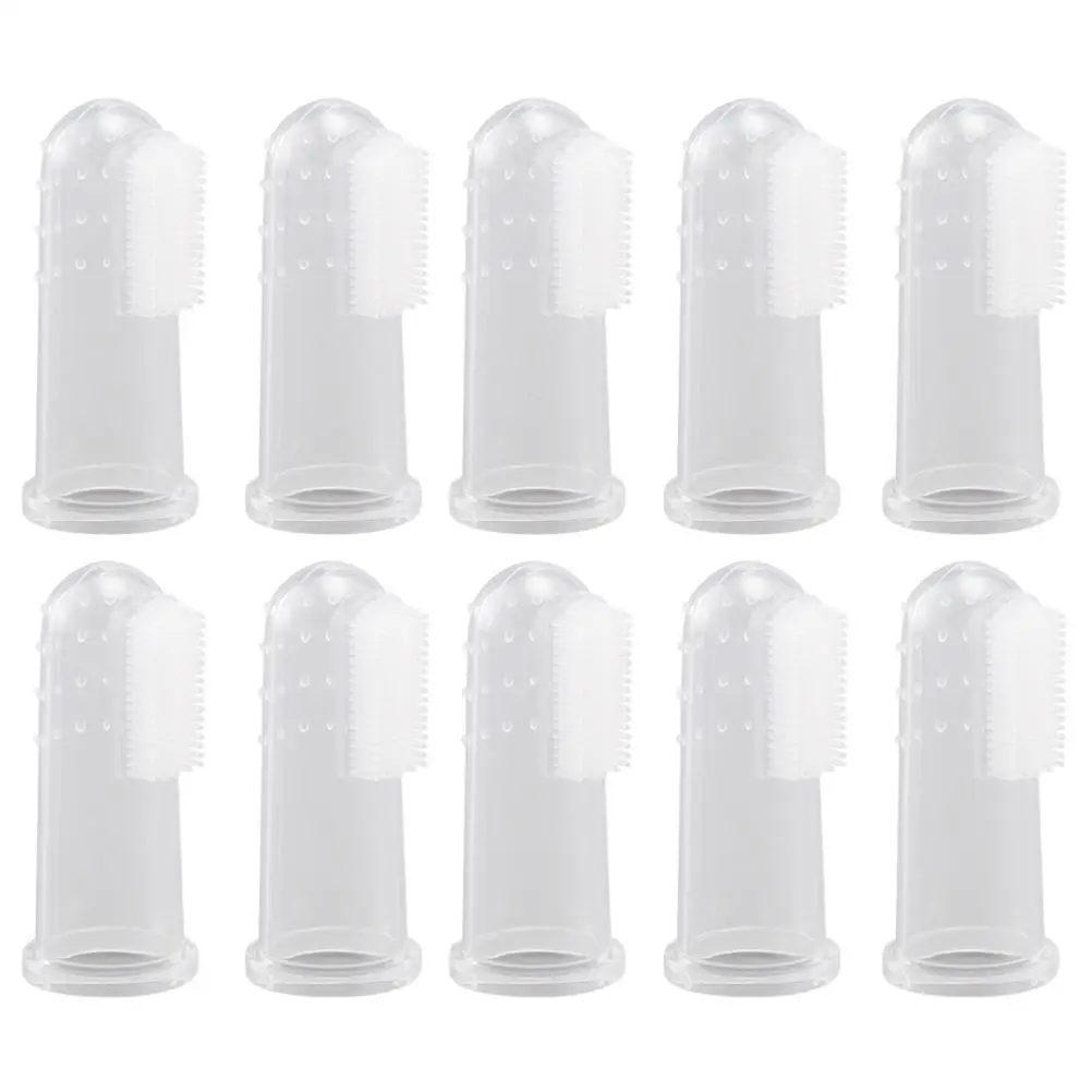 

20 Pcs Pet Finger Toothbrushes Soft Silicone Tools for Cat Cleaning Massager Gloves Pet Supplies