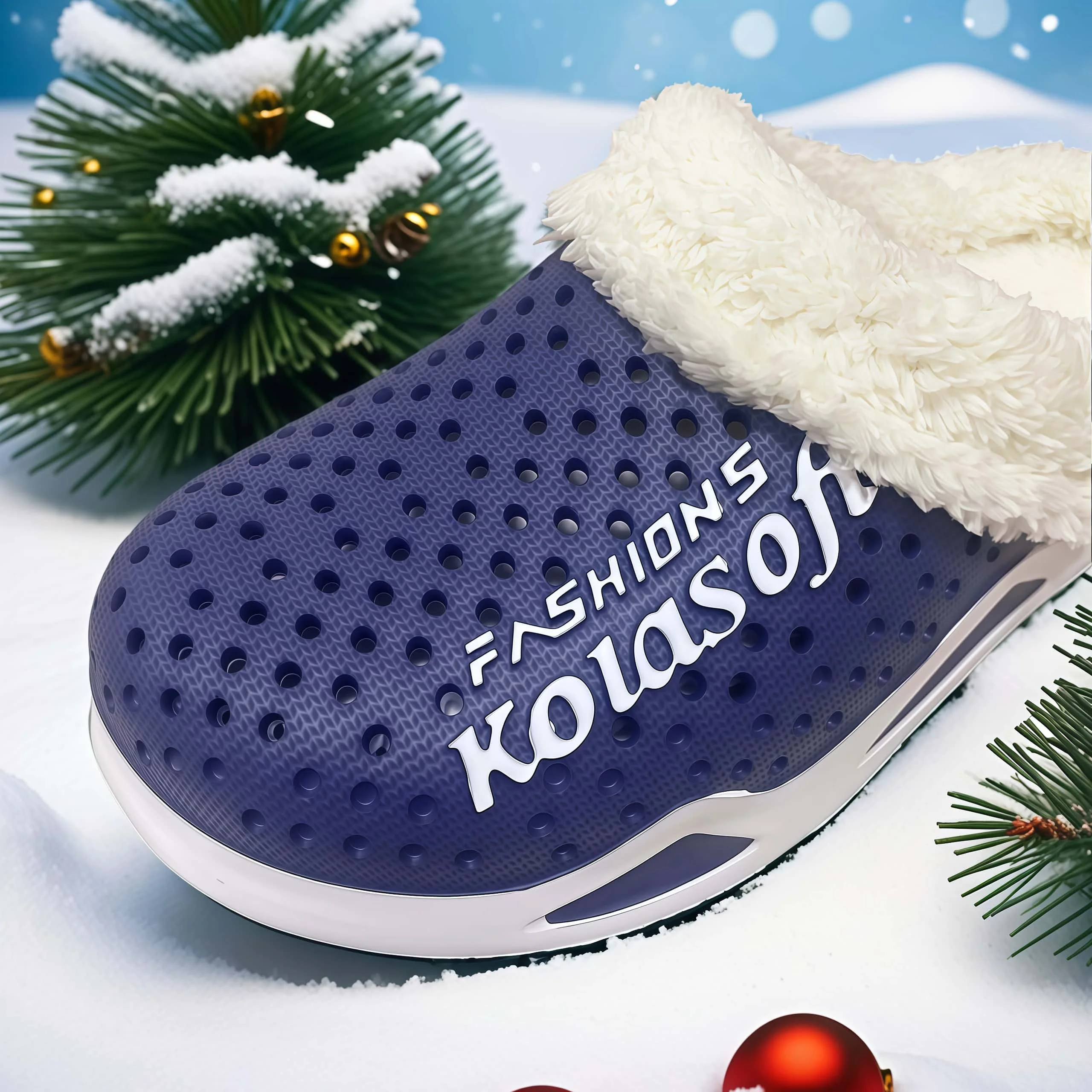 Zuecos de invierno con forro polar para hombre, zapatillas de Eva cálidas, cómodas y ligeras, zapatillas de algodón para el hogar de doble uso para interiores y exteriores