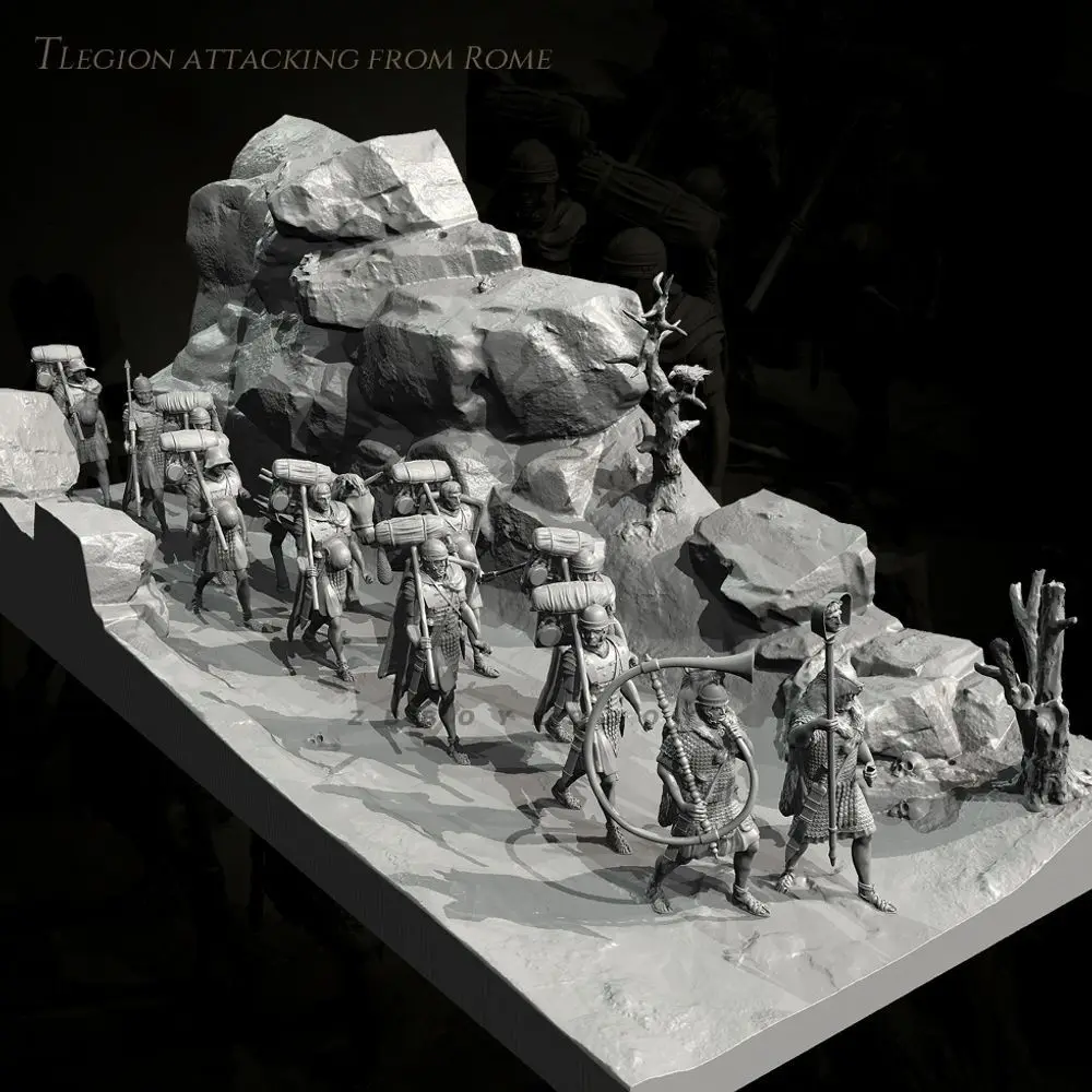 38mm 50mm The Roman Army Marches Resin Model White Model Self-assembly DIY Coloring Figurines Miniatures