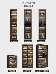 Wine cabinets against the wall, simple glass door display cabinets, light luxury, high-end custom figure storage cabinets