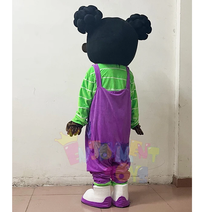 Hot Sale CE Cartoon African Girl Mascot Walking Costume Human Doll Customized Girl Mascot Uniform for Sale