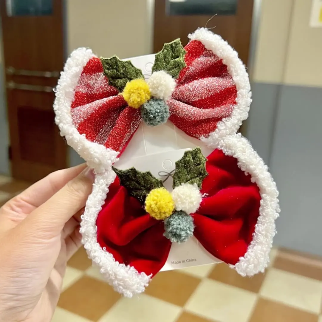 

Christmas New Bow Hairpin Hair Clip Cute Decoration Christmas Headwear Holiday Atmosphere Hair Accessories Gift