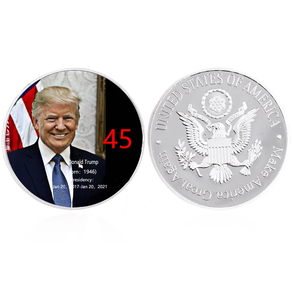 New 46 US Presidents Commemorative Coins Silver Plated Badges Craft Commemorative Coins Collectibles Gifts