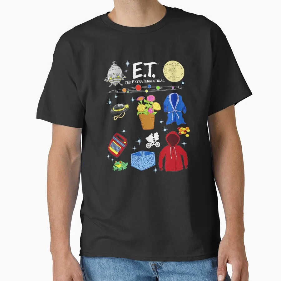 

1028 E.T. The Extra Terrestrial Love gift t shirt Retro Alein Sic-Fi Graphic clothes All size Tops 100% cotton cartoon tee