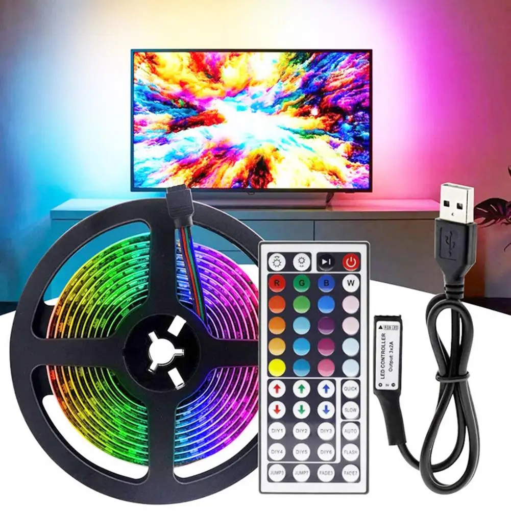 

RGB Light Strip With Remote Control High Brightness Low-Power Consumption Energy Saving RGB Lamp USB Plug-Play RGB TV Backlight