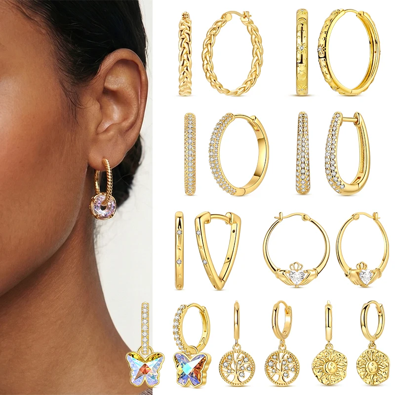 

Золотые женские серьги-подвески из серебра 925 пробы, круглые серьги-подвески для женщин, модные украшения