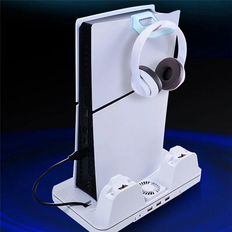 Док-станция для термозарядки для консоли PS5/Slim/PRO, универсальная многофункциональная зарядная док-станция для PS5, подставка для освещения RGB