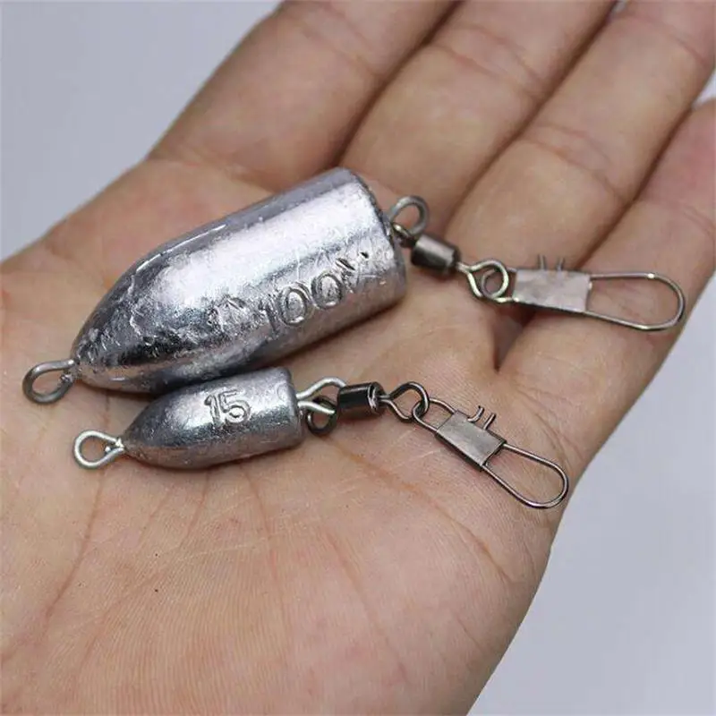 WEIHE 15g/20g/25g/30g/40g/50g/60g/70g/80g/100g Kugelförmiges Doppelring-Angelblei mit Anschluss