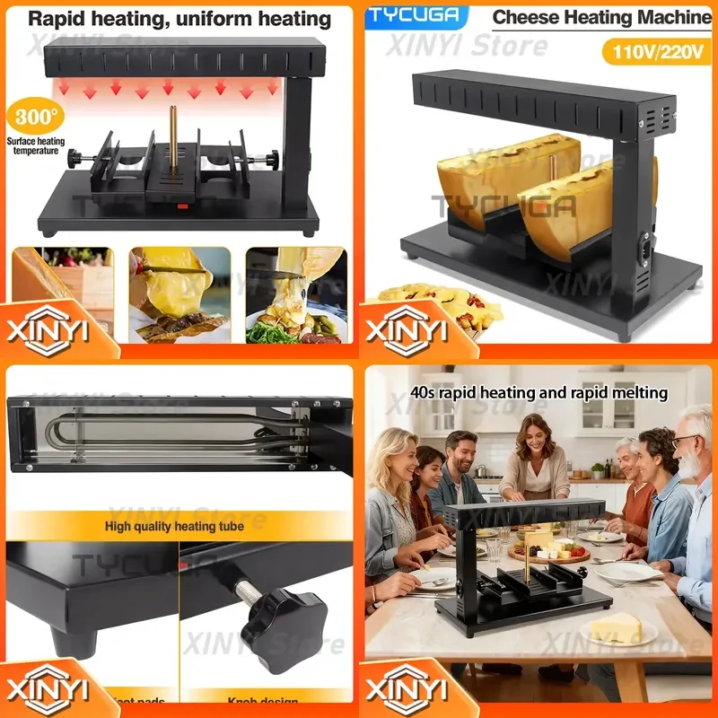 for Dual Wheel Cheese Melter Electric Warmer Machine 110V 220V Fast Heating Household Kitchen Restaurant Hot Melt Equipment