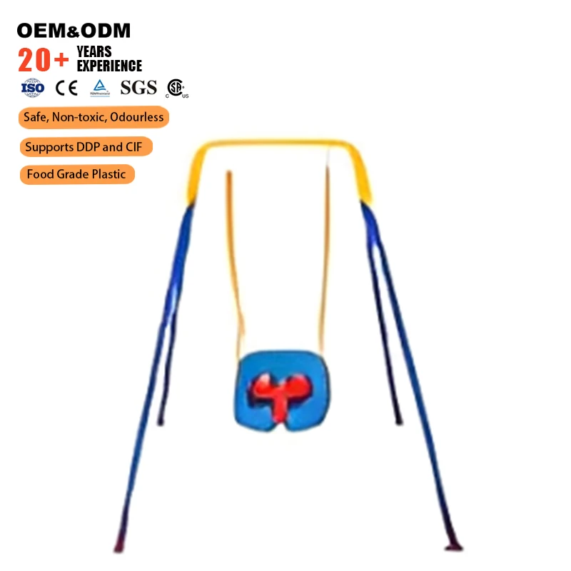 Customizable Color Outdoor Metal Swing Frame Baby Hanging Chair with Slide Suitable for Children's Parks Schools and Communities