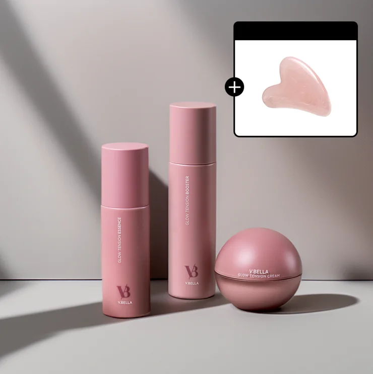 V.BELLA Korean Skin Care Glow Tension Set - Toner&Essence&Cream - Hydrating, Brightening & Firming