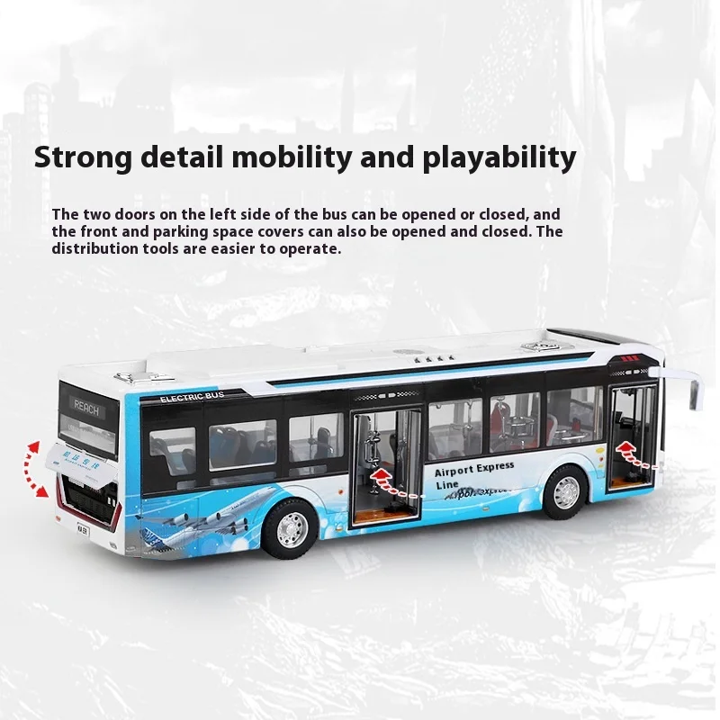 كبيرة الحجم Kahr الطاقة الجديدة 1:42 نموذج حافلة مطار حافلة محاكاة نموذج سيارة محاصر تحصيل لعبة غير التحكم عن بعد