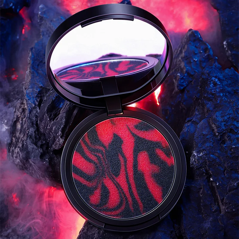 แป้งฝุ่นสีลาเวนเดอร์สำหรับผู้หญิงคอนซีลเลอร์กันน้ำควบคุมความมันติดทนนานแป้งแต่งหน้าแบบหลวมขนาดกะทัดรัดแบบพกพา